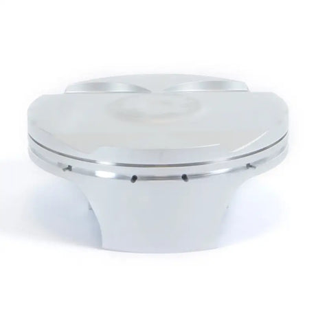 Shiny silver piston kit for Hus/KTM with grooved top and small holes, perfect for RV and truck parts