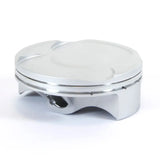 Polished silver piston kit with domed top and cutouts, perfect for Husqvarna KTM bikes