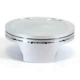 Silver and white aluminum racing piston kit for Beta bikes, ideal RV and truck parts