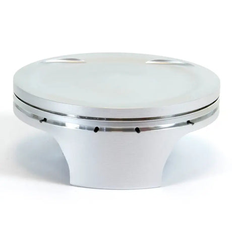 Shiny silver aluminum piston kit for high-performance engines, ideal for RV & truck parts