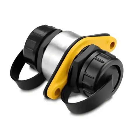 Dual-capped fluid reservoir with yellow bracket for Garmin Marine Network product