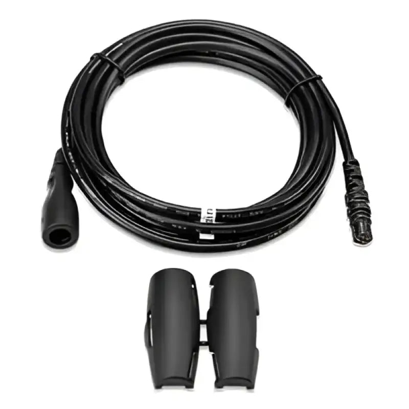 Black cable with connectors and clips for Garmin Transducer Ext Cable Echo Series