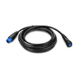 Black Garmin Transducer extension cable with blue-tipped connectors, 10 feet long