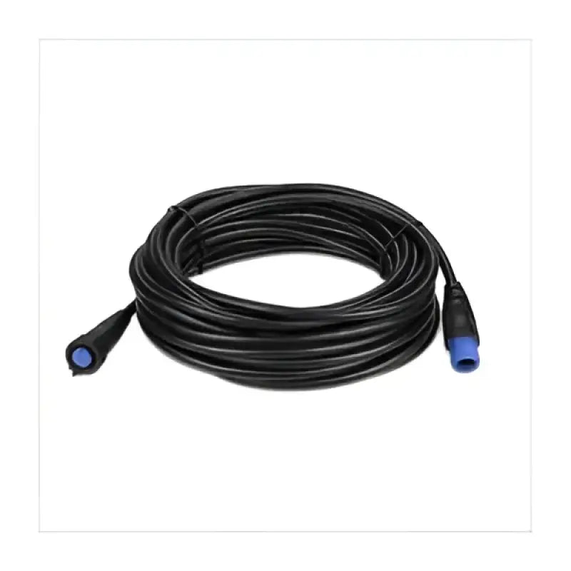 Coiled black cable with blue-tipped connectors for Garmin 010-11617-52 transducer
