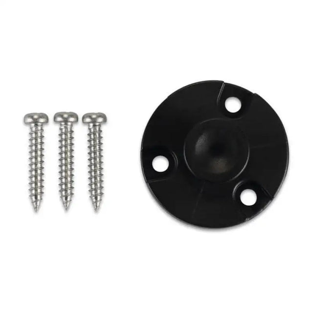 Black circular mounting plate with three screws for Garmin Mic Hanger VHF 210 AIS