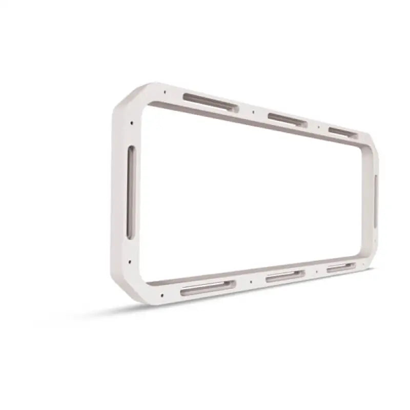 White rectangular frame with slots for Fusion Elec RV-Fs22Spw sound panel spacer