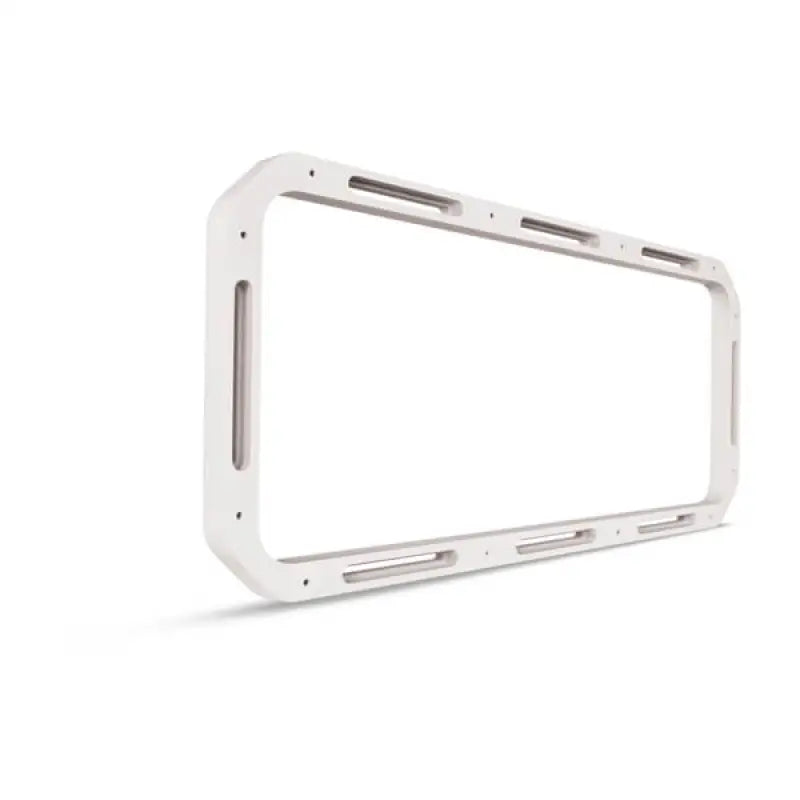 White rectangular fusion elec snd pnl spacer with rounded corners and ventilation slots