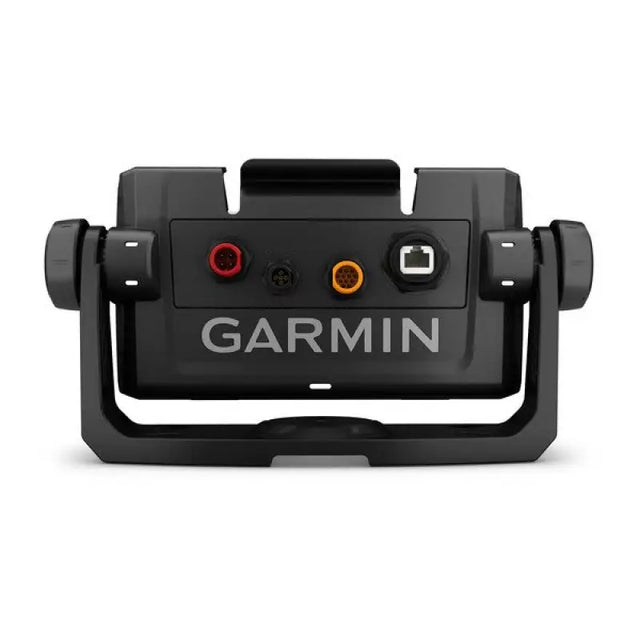 Garmin 010-12672-05 Tilt/Swivel Mount for Echomap+ 7Xsv displayed showing rear connection ports and mount.