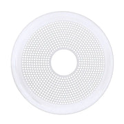 White circular perforated speaker grill from Fusion Elec Classic Grilles White collection