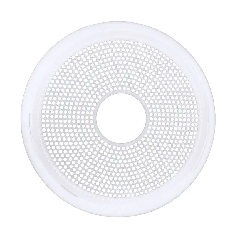 White circular perforated speaker grill from Fusion Elec Classic Grilles White collection