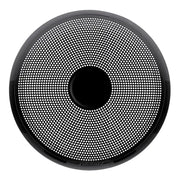 Black circular Fusion Elec classic grille with white perforations for speakers