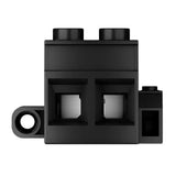 Black Lego brick with pin holes for Fusion Elec Apollo Amp Power & Remote On Cnctr