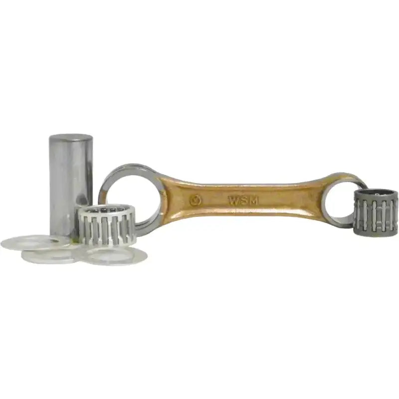 Connecting rod kit with wrist pin, needle bearings, and thrust washers for engine rebuild