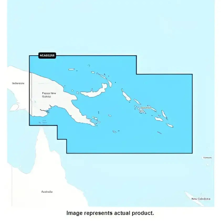 Map of Papua New Guinea and Solomon Islands with Garmin Carto Papua navigation data