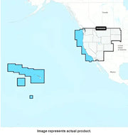 Map of the Pacific Ocean highlighting coastal regions for Garmin Carto U.S. West
