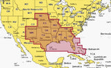 Navionics U.S. South chart coverage map highlighting southern U.S. coastal and offshore waters, Gulf of Mexico, and Caribbean Sea.