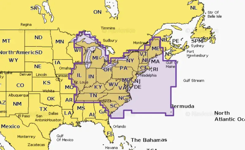 010-C1370-30 Navionics U.S. East - Marine Cartography