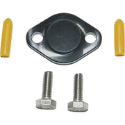 Metal block-off plate with bolts and yellow caps for 011-205 Oil Injection Block Off Plate