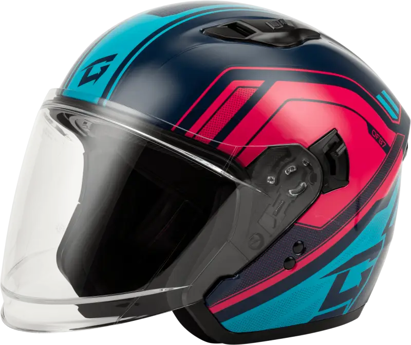 011871106 Gmax Of-87 Duke Helmet W/Led Light Blue/Red Lg - RV and Auto Parts