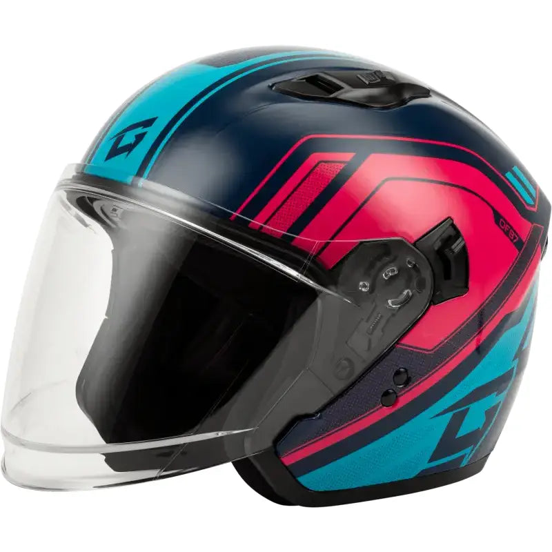 011871107 Gmax Of-87 Duke Helmet W/Led Light Blue/Red Xl - RV and Auto Parts