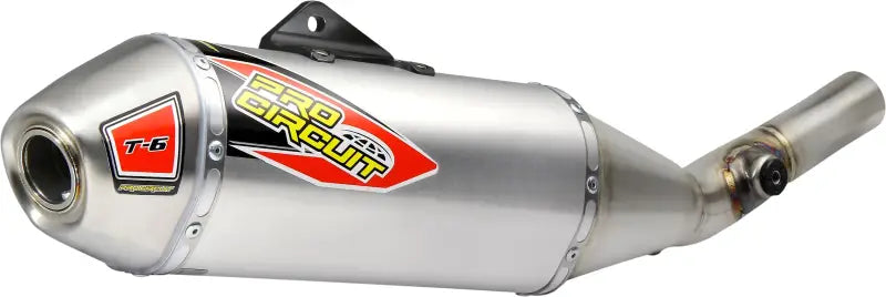 Pro Circuit T-6 Slip-On Exhaust System in stainless steel for enhanced performance