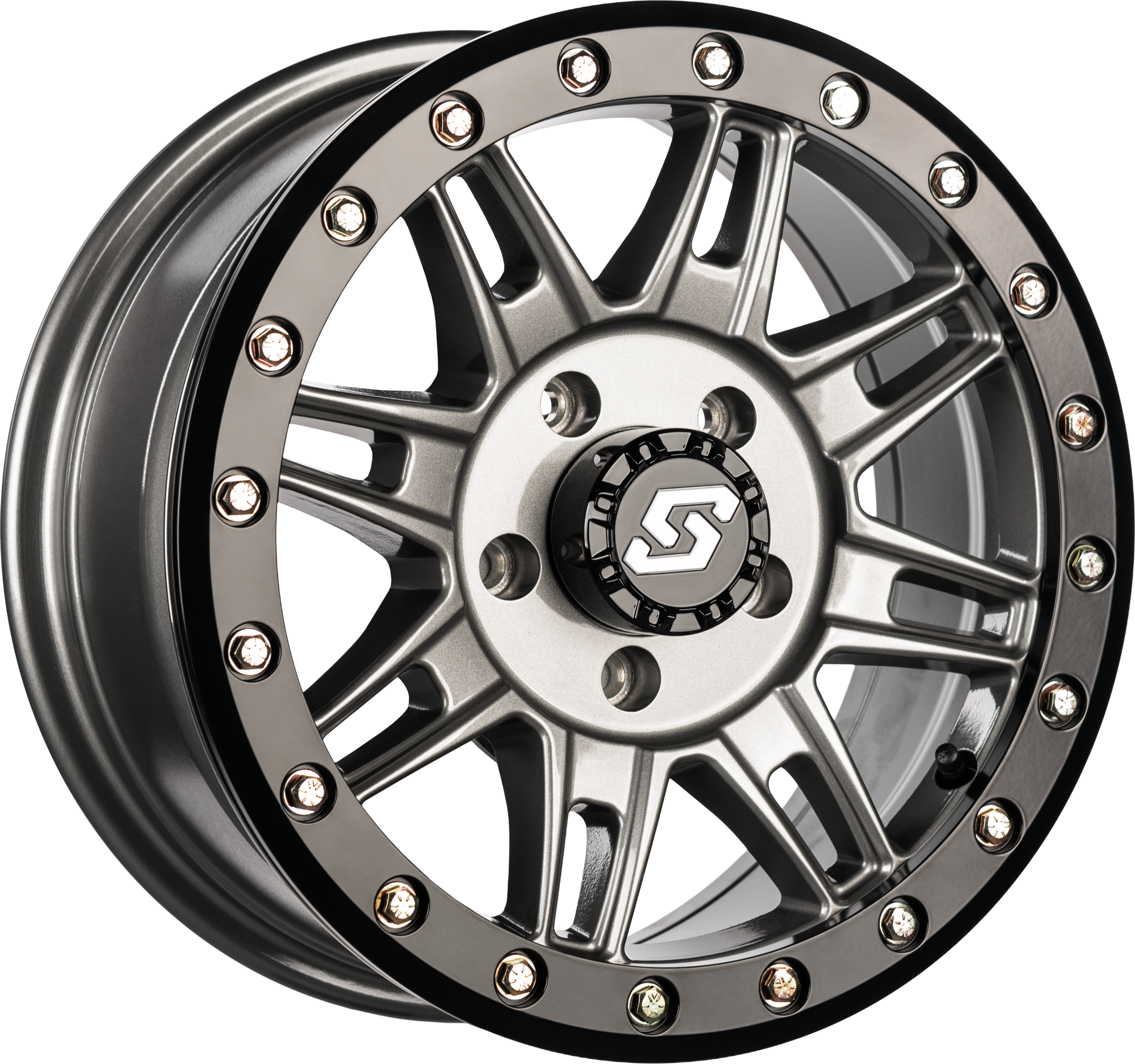 Sedona Clutch Beadlock Wheel A-S24G-57012+25 - Gunmetal Black Bdlk 15X7 4.5 25MM