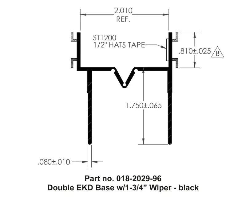 Double EKD Base with 1-3/4 inch Wiper in Black, versatile for RV, automotive, powersports, off-road, marine, truck accessories, exterior, truck bed, interior, rv parts, Jacks & Levelers, AVADA - Best Sellers