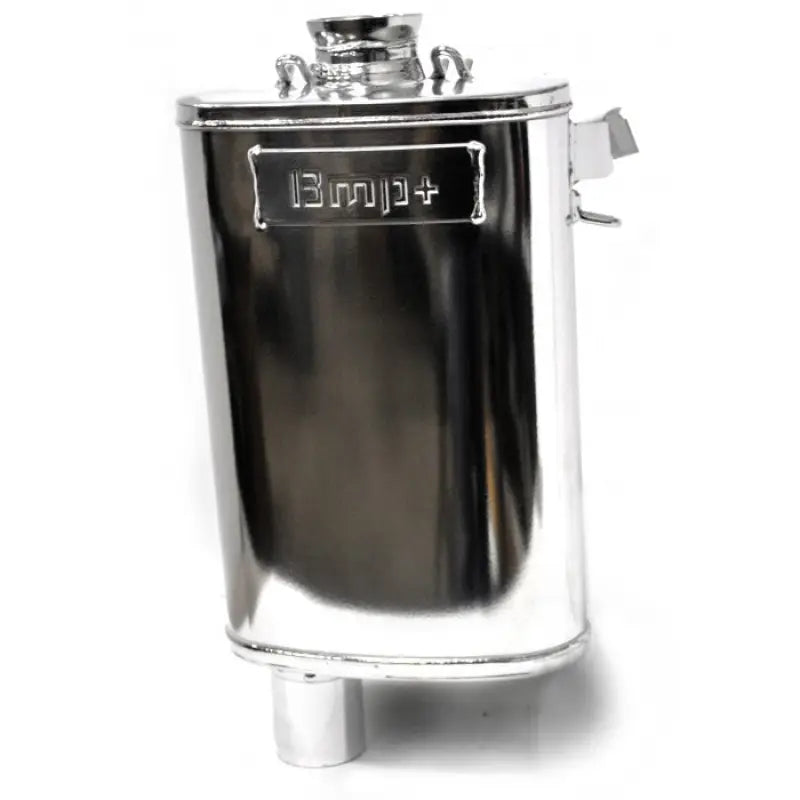 Polished chrome rectangular coolant overflow tank for 02-123-SC Velocity Muffler RV parts & accessories