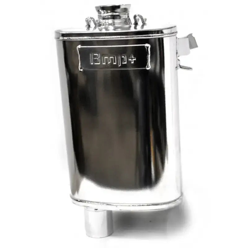 Polished chrome rectangular coolant overflow tank for 02-123-SC Velocity Muffler RV parts & accessories