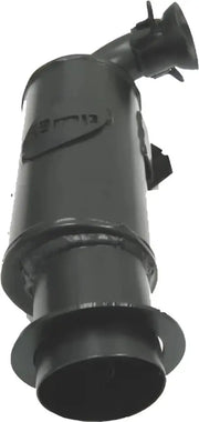 Black cylindrical metal air intake for Powder Lite Muffler, adds to the lite muffler’s style