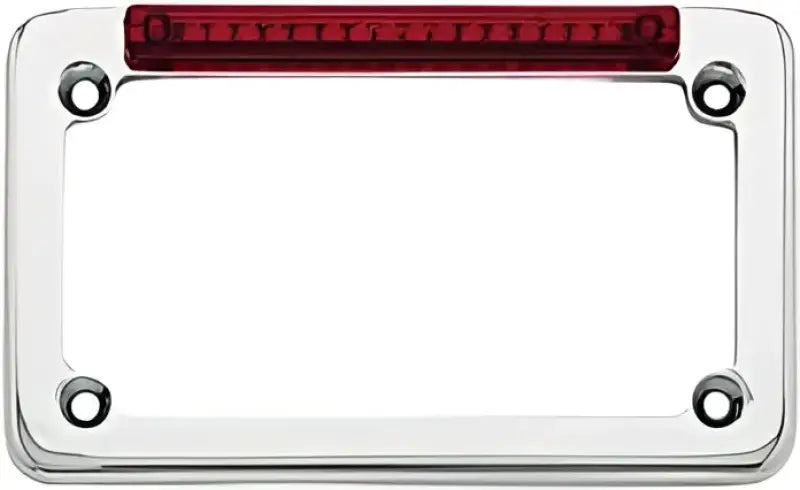 02001 Led License Plate Frame Chrome W/Red Lens - LED