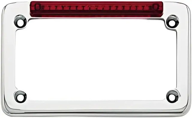02001 Led License Plate Frame Chrome W/Red Lens - LED
