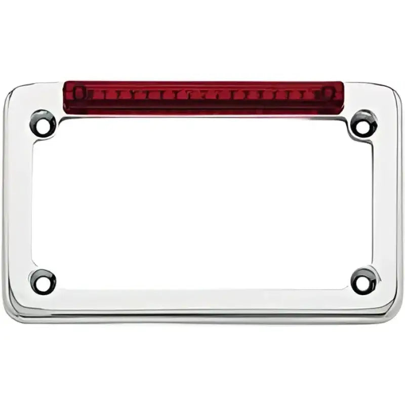 02001 Led License Plate Frame Chrome W/Red Lens - LED