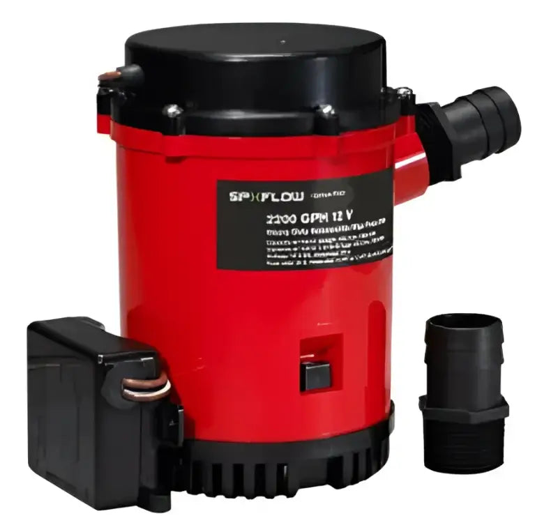 Johnson Pump Hd Bilge Pump 2200 Gph with Ultimate Switch 12V in red and black, ideal for RV, Automotive, Powersports, off-road, marine, exterior, truck accessories, interior, truck bed, RV parts, Marine, AVADA - Best Sellers, Marine Maintenance, Must Haves.