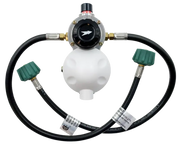 AP Products Auto-Changeover Regulator Kit 2-24 with two-stage regulator, durable cast zinc construction, and high BTU support for RVs and outdoor use.