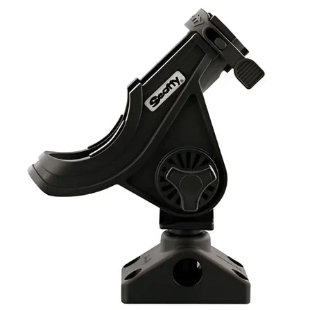 0280-BK Scotty Inc. Baitcast/Spin Rod Hldr Blk Post Mnt - Fishing Holder