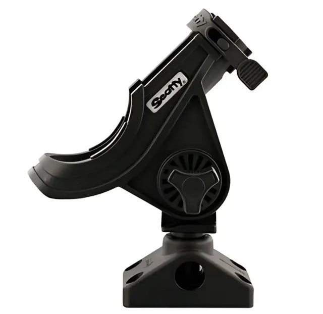 0280-BK Scotty Inc. Baitcast/Spin Rod Hldr Blk Post Mnt - Fishing Holder