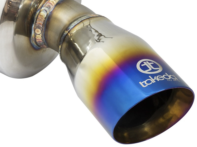 aFe 49-36615-L aFe POWER Takeda 16-17 Honda Civic I4-1.5L (t) 2.5-2.25in 304 SS CB Dual-Exit Exhaust Blue Tips