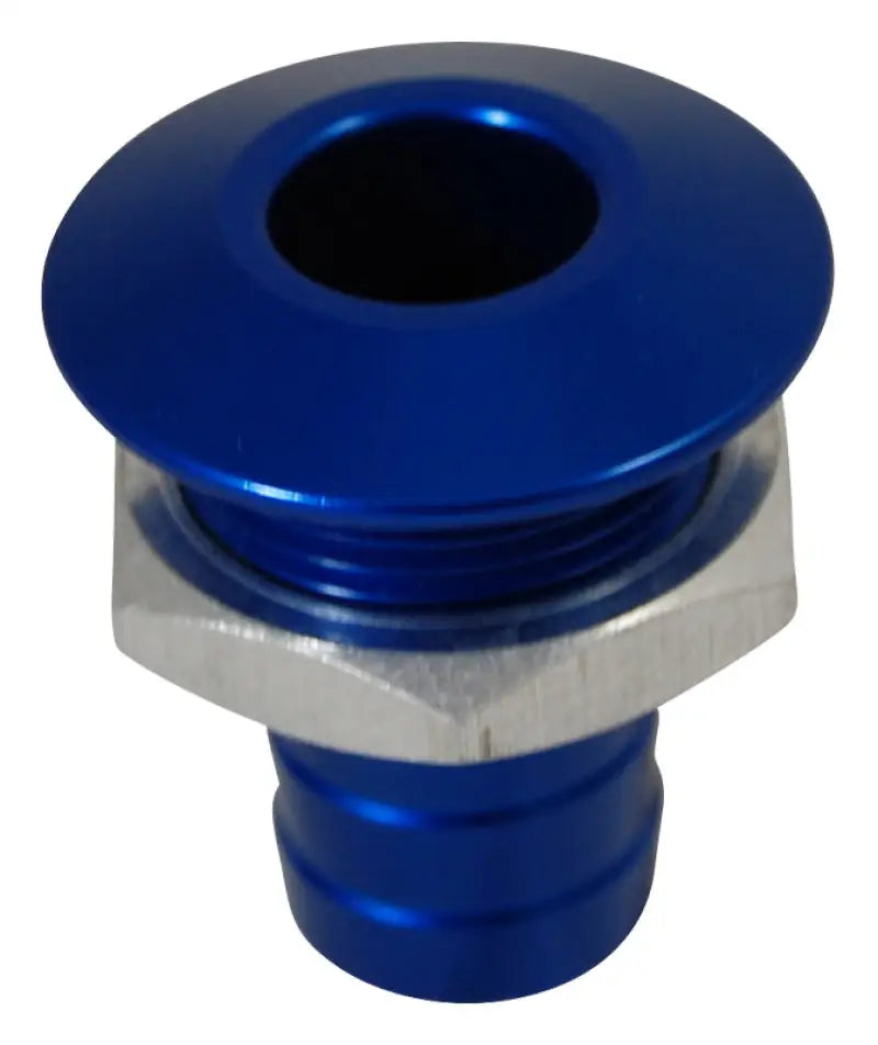 04-03-022 Billet Thru Hull Water Fitting Bilge Pump Outlet Blue - Thru-Hull Fittings