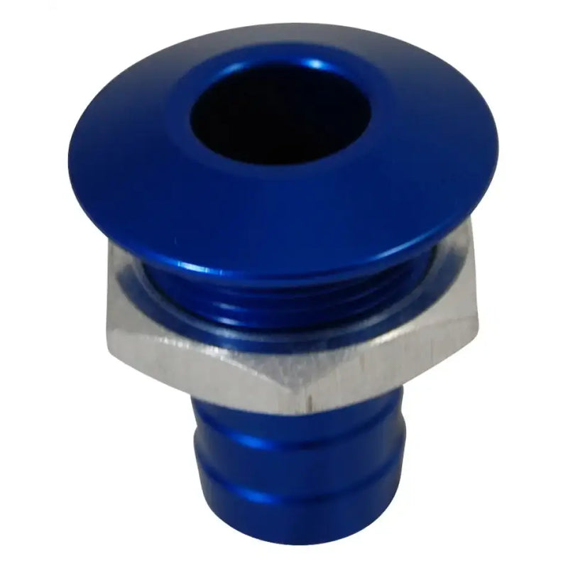 04-03-022 Billet Thru Hull Water Fitting Bilge Pump Outlet Blue - Thru-Hull Fittings