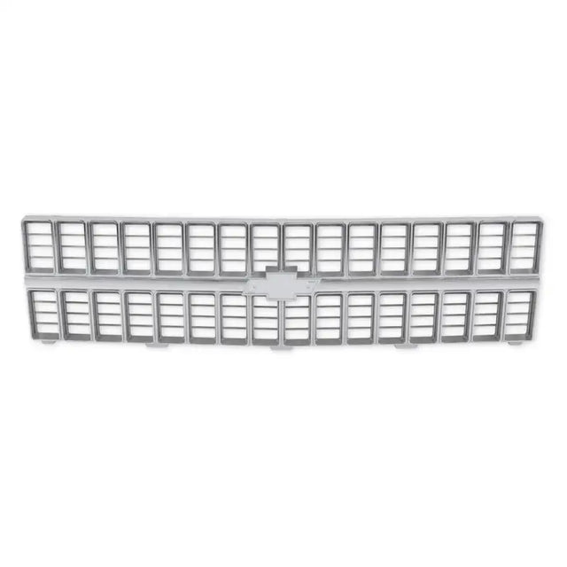 Silver Chevrolet grille from the 04-174 Holley 1981-82 C/K Grille with Bowtie Mount