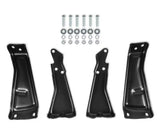 Black metal rear bumper bracket set with mounting hardware for Holley C10 trucks
