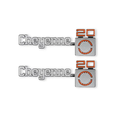 Cheyenne 20 emblems displayed on holley fender emblem for 04-540 Holley 1975-1980 C/K Chevy