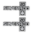 Two Silverado 20 fender emblems on the Holley fender emblem for C/K Silverado 20