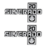 Two Silverado 20 fender emblems on the Holley fender emblem for C/K Silverado 20