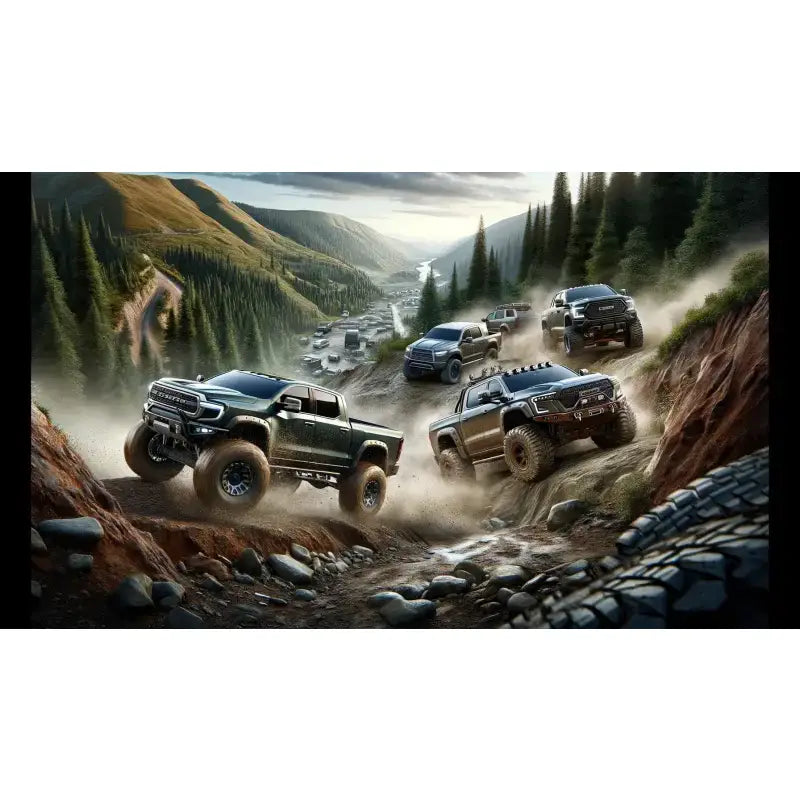 Off-road pickup trucks convoy showing 0401475 Key Auto Acc Anti-Vibration Foam Inser