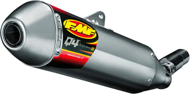 Silver FMF Q4 motorcycle exhaust muffler with hex spark arrestor for CRF 450X 05-12