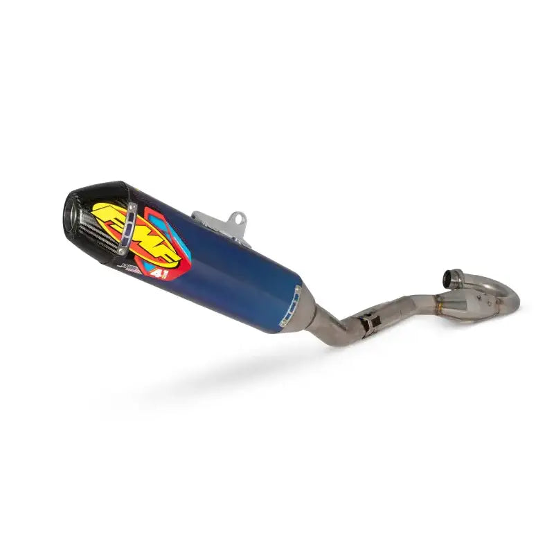 Blue and silver motorcycle exhaust system for RCT Sys Car Cap by Ano Factory