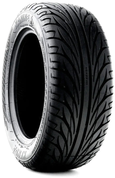 Black rubber tire with aggressive tread pattern for 042015002A1 Kenda Kanine Can-Am Spyder