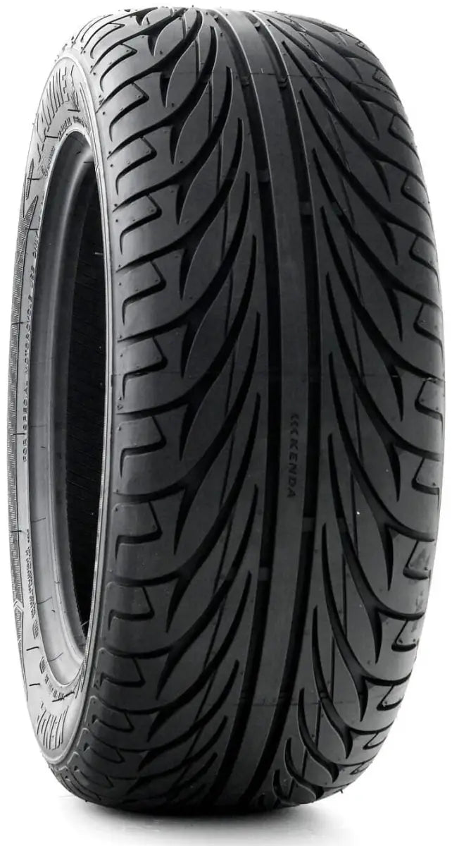Black high-performance tire with directional tread pattern for 042015002a1 Kenda Kanine Can-Am Spyder